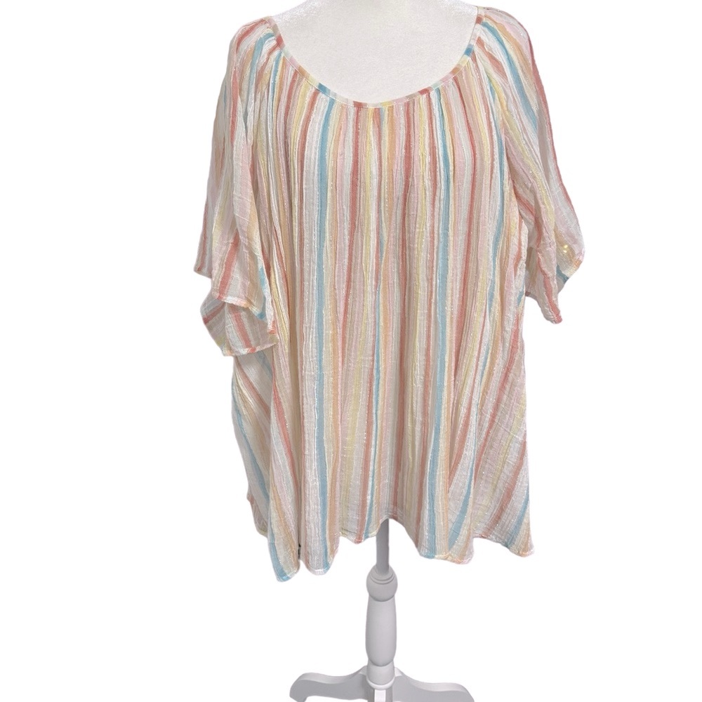 Mes Demoiselles Paris s/s striped cotton gauze blouse. Size 36 (XL). EUC - Picture 7 of 10